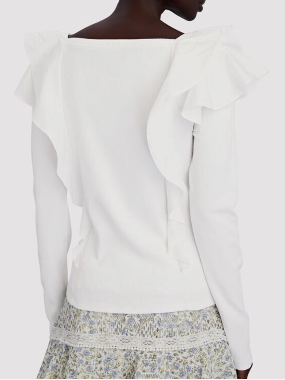 Veronica Beard White Long Sleeve Gidea Ruffled Poplin Shirt NWT - Picture 8 of 8